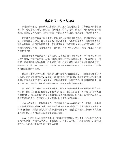 残联财务工作个人总结