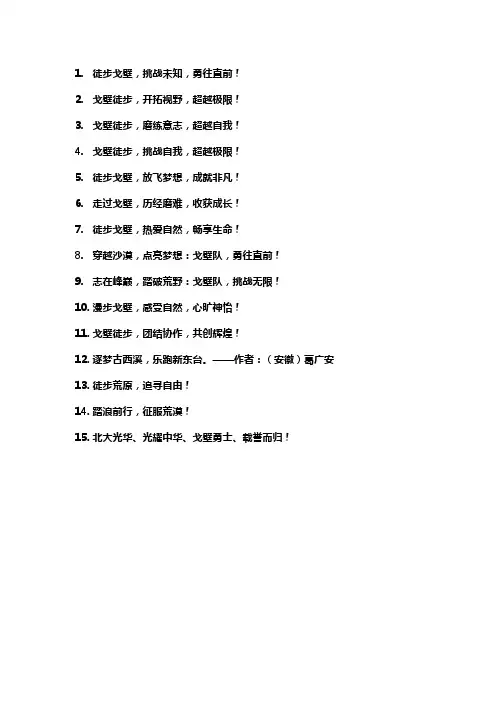 戈壁跑步回来的口号