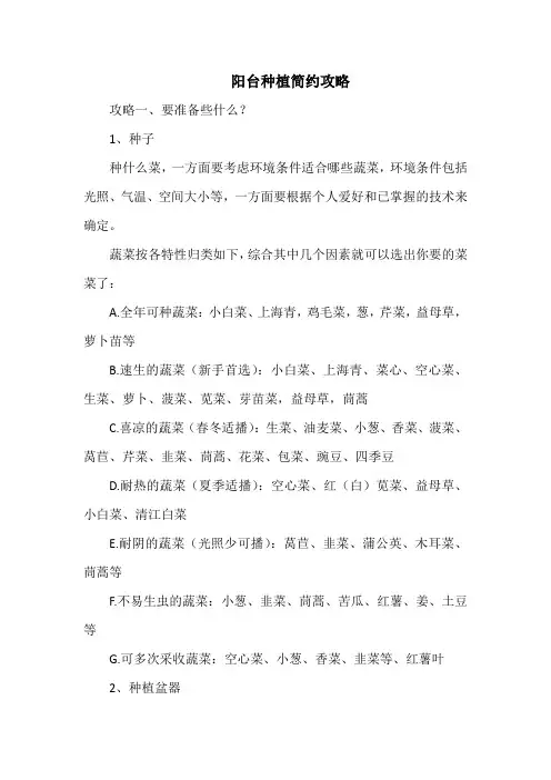 阳台种植攻略