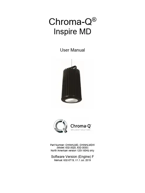 智能LED灯光控制器用户手册：Chroma-Q Inspire Mains Dimmer说明书