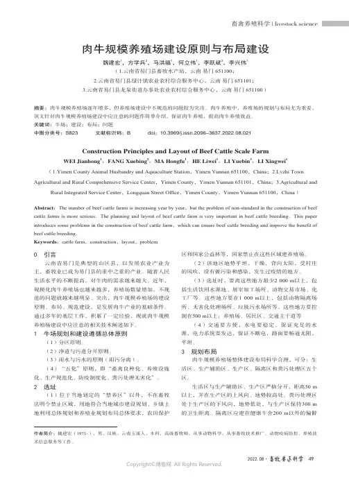 肉牛规模养殖场建设原则与布局建设
