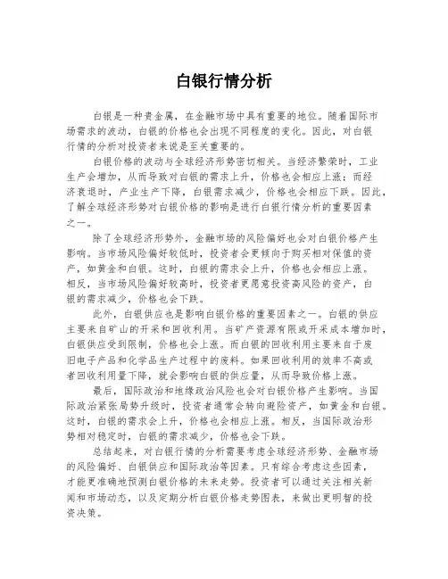 白银行情分析