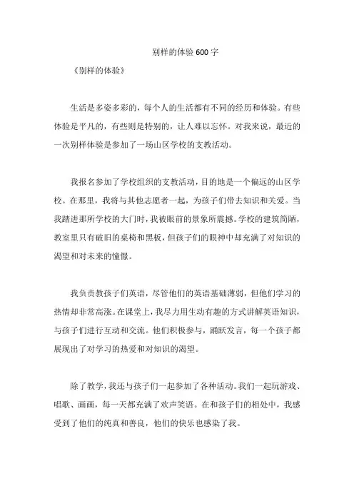 别样的体验600字