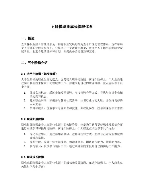 五阶梯职业成长管理体系