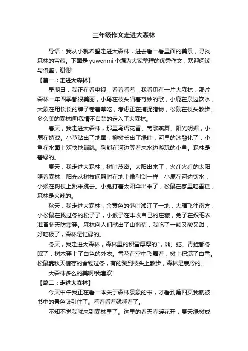 三年级作文走进大森林