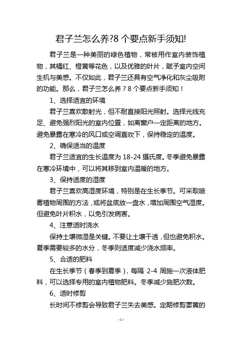 君子兰怎么养-8个要点新手须知!