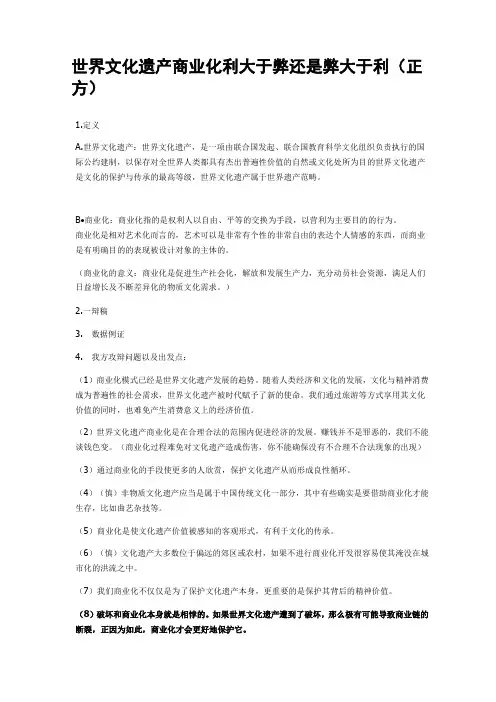 辩论赛 文化遗产