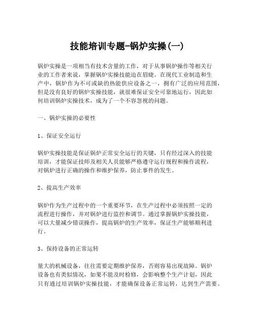 技能培训专题-锅炉实操(一)