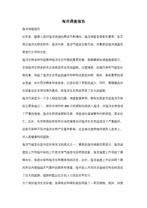 海洋调查报告