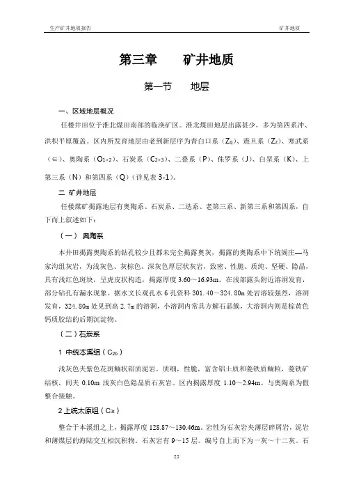 任楼矿矿井地质