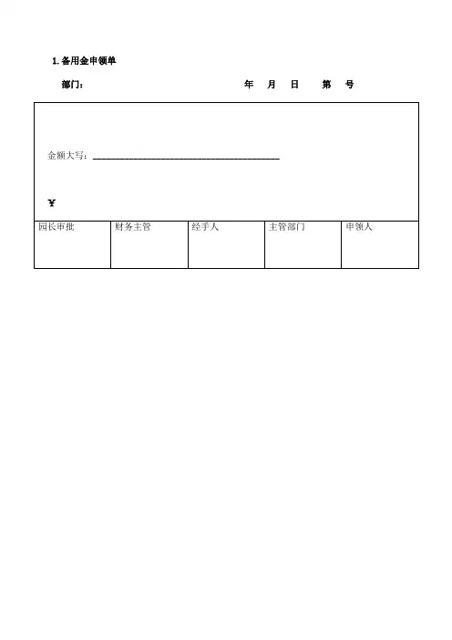 幼儿园财务管理常用表格