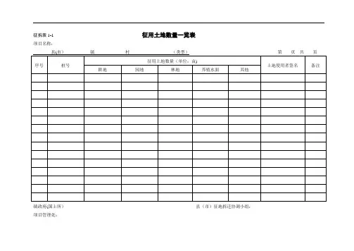 征地拆迁各种有用表格