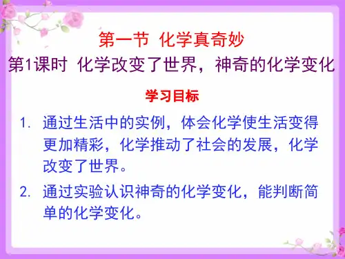 鲁教版九年级上册化学  1.1 化学真奇妙 课件