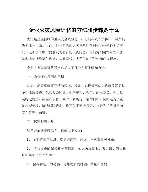 企业火灾风险评估的方法和步骤是什么