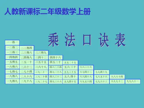 小学人教新课标数学二年级上册《乘法口诀表》PPT课件PPT