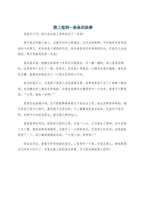 路上捡到一条鱼的故事