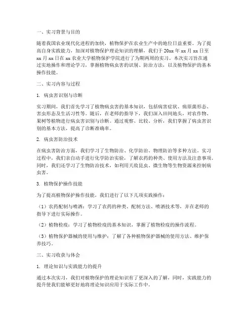 植物保护实习报告