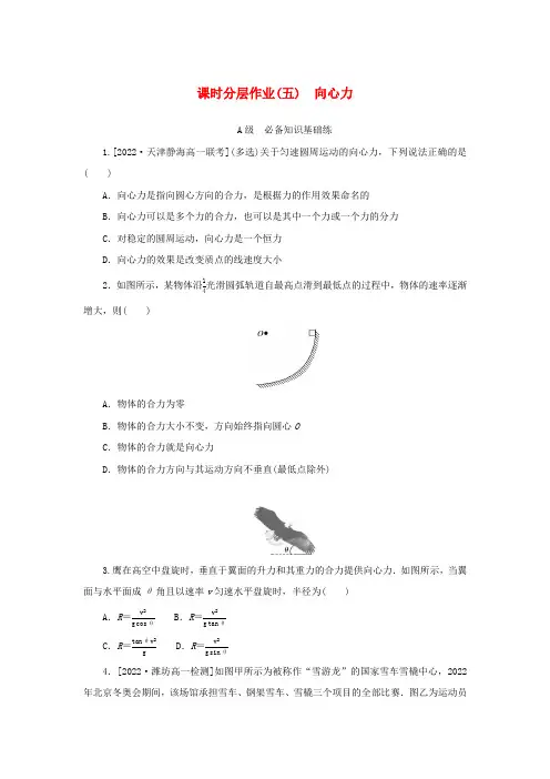 高中物理课时分层作业(五)向心力必修第二册