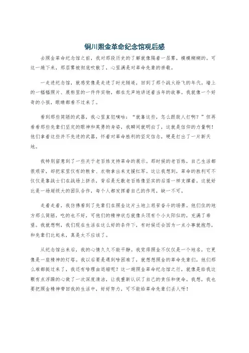 铜川照金革命纪念馆观后感