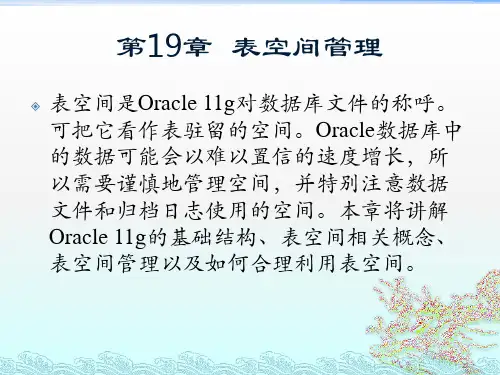 精通Oracle核心技术和项目实战之表空间管理