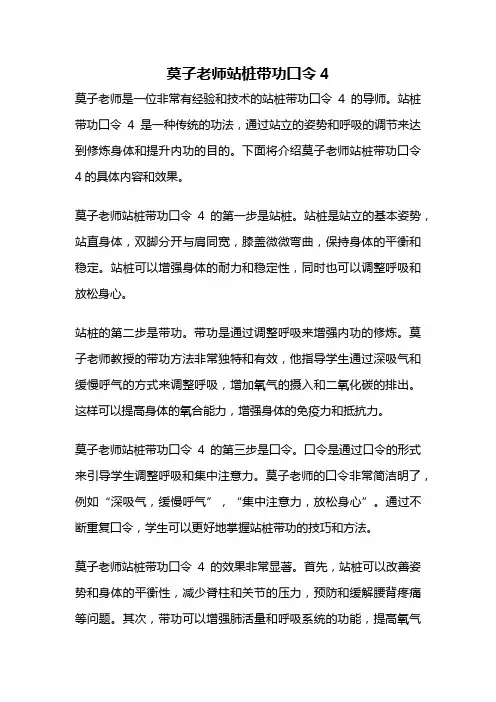 莫子老师站桩带功囗令4