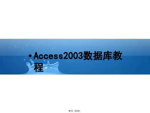 Access数据库2003教学课件-CH1