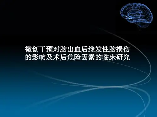 微创干预对脑出血PPT医学课件