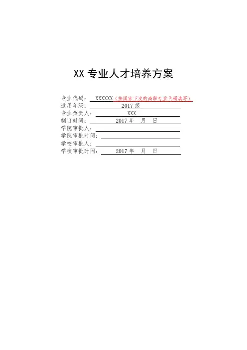 职业学校专业人才培养方案模板