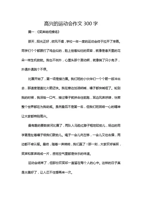 高兴的运动会作文300字