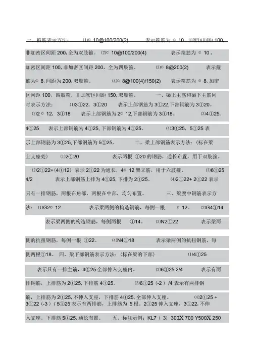 钢筋图纸符号解释