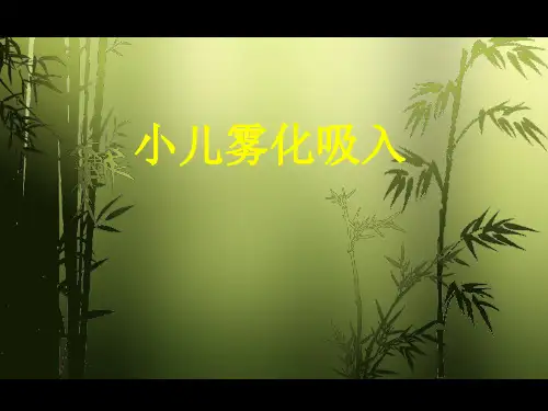 小儿雾化吸入(护理)PPT课件