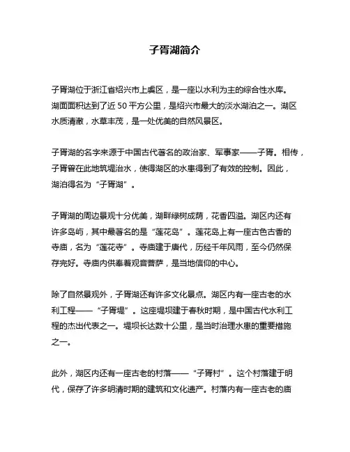 子胥湖简介问题回答