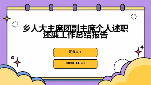 乡人大主席团副主席个人述职述廉工作总结报告