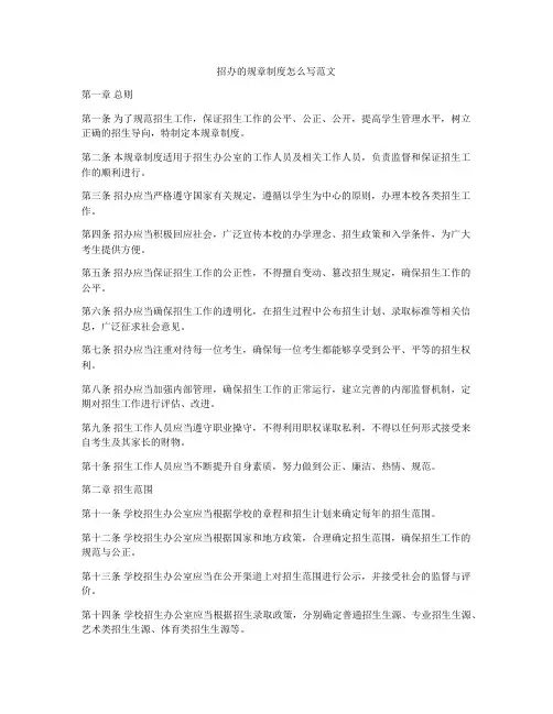 招办的规章制度怎么写范文