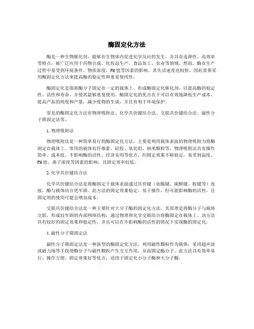 酶固定化方法
