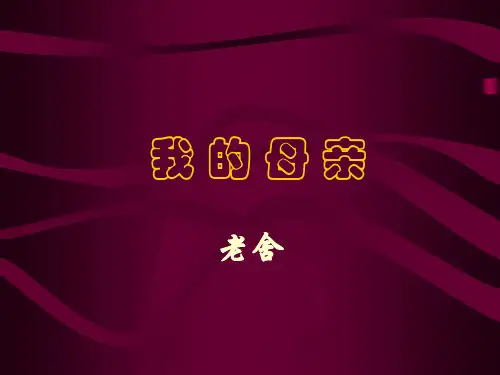 老舍《我的母亲》ppt课件1