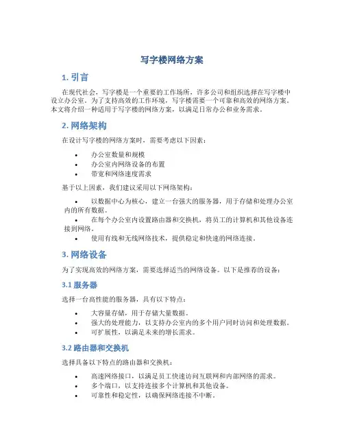 写字楼网络方案