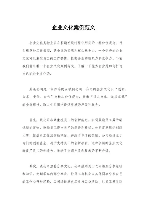 企业文化案例范文