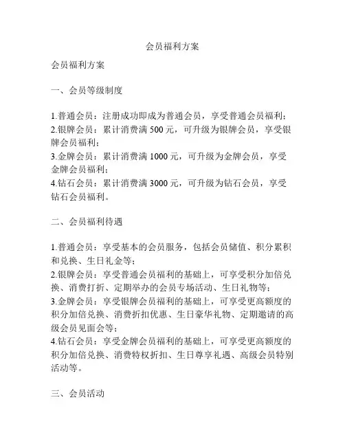 会员福利方案