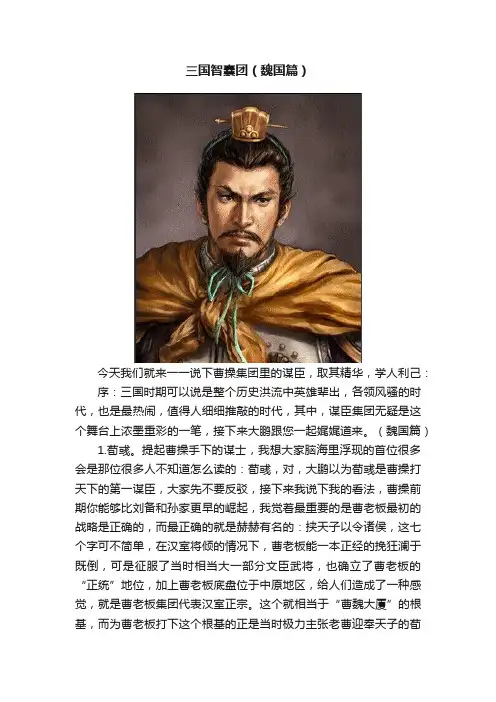 三国智囊团（魏国篇）