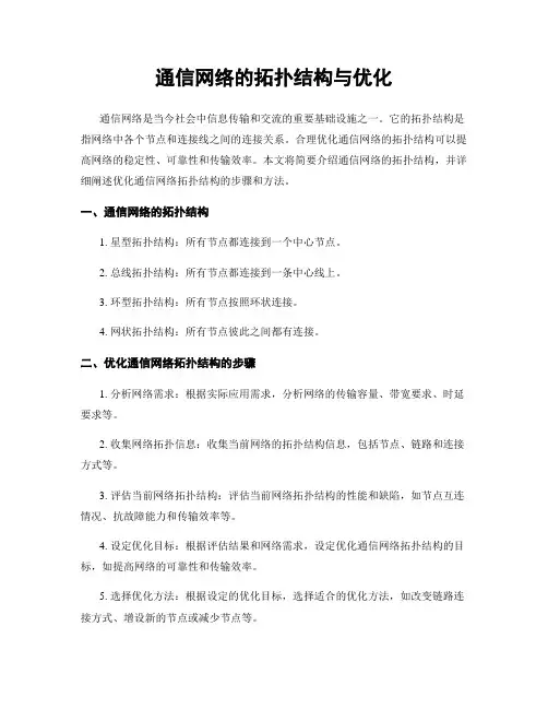 通信网络的拓扑结构与优化