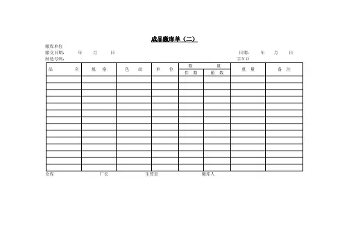 成品缴库单2