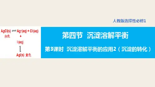 3.4 沉淀溶解平衡(沉淀溶解平衡的应用(2)沉淀转化)高二化学课件(人教版2019选择性必修1)