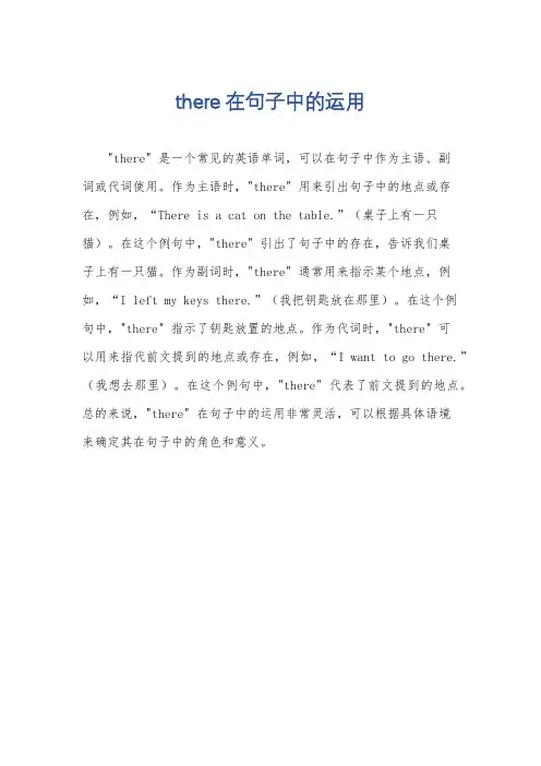 there 在句子中的运用