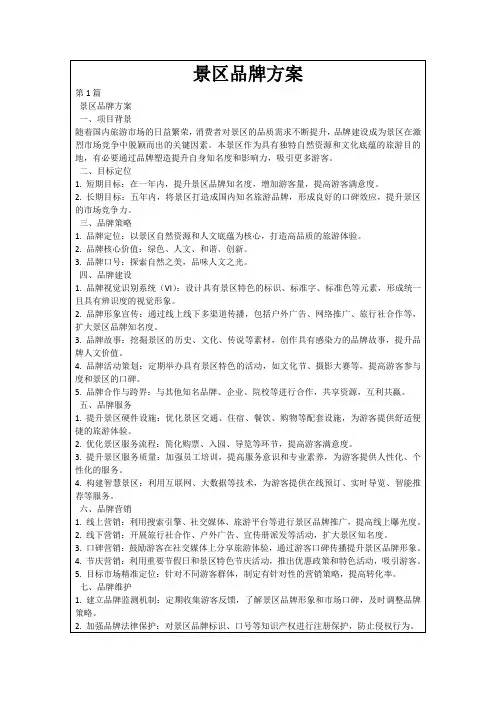 景区品牌方案