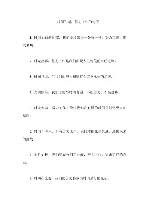 时间飞逝,努力工作的句子