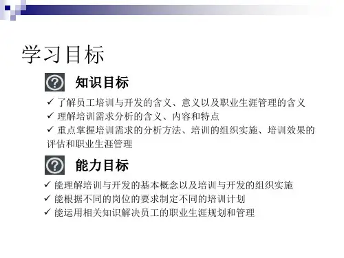 第六章  员工培训与开发  《人力资源开发与管理》PPT课件