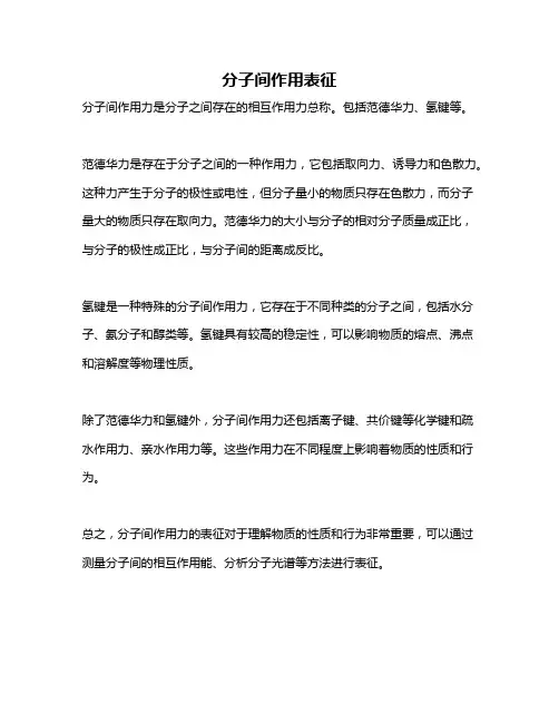 分子间作用表征