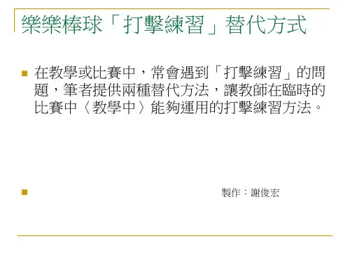 乐乐棒球打击练习替代方式精品PPT课件