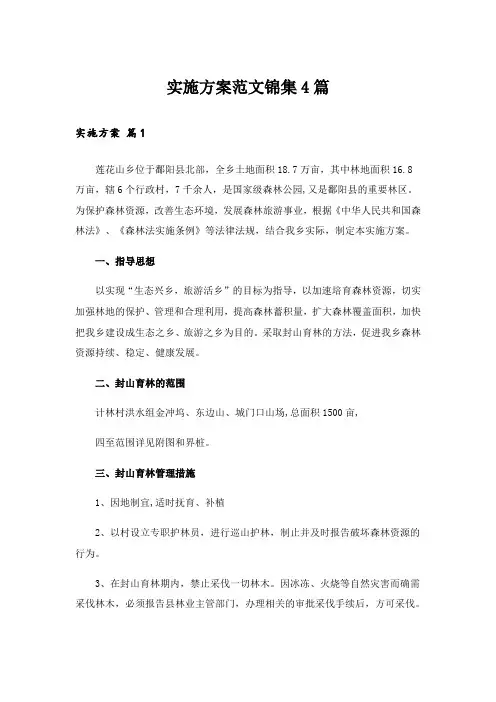 实施方案范文锦集4篇